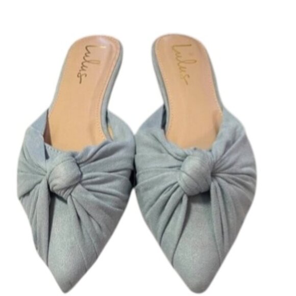 Lulus Suede Knotted Pointed Toe Flats - Picture 2 of 8